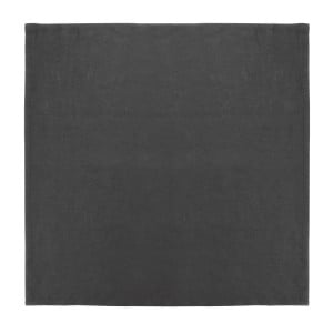 Serviettes de Table en Lin Noires 400 x 400 mm - Lot de 12