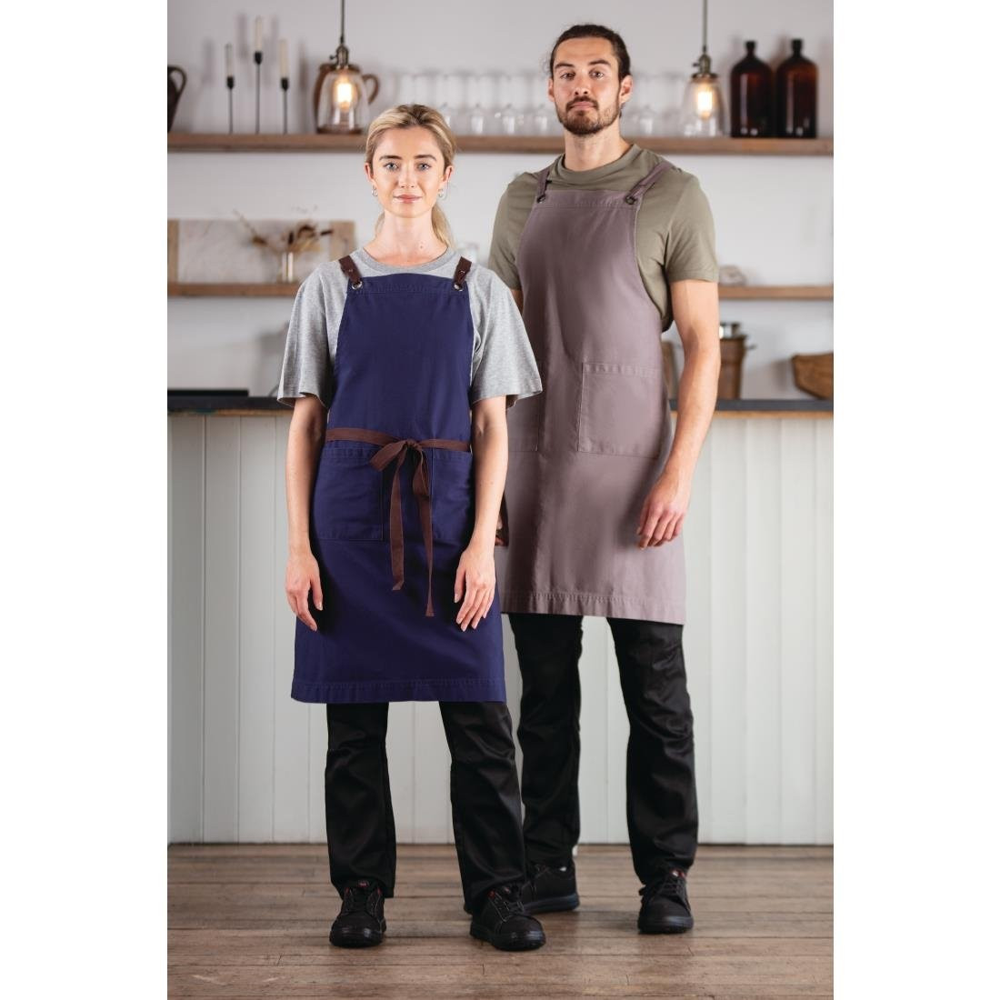 Tablier Bavette Mauvertex En Coton - Taille 4, Noir - Pour Cuisine Ou Atelier