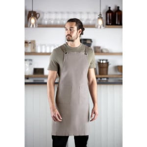 Tablier Bavette en Coton Gris Délavé