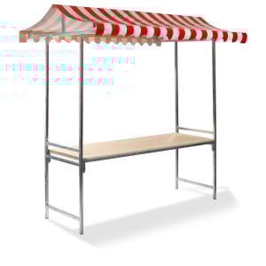 Étal de Marché Professionnel - Rouge et Blanc