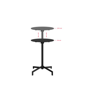 Table de Terrasse Ajustable Versa 2 Hauteurs - Noir