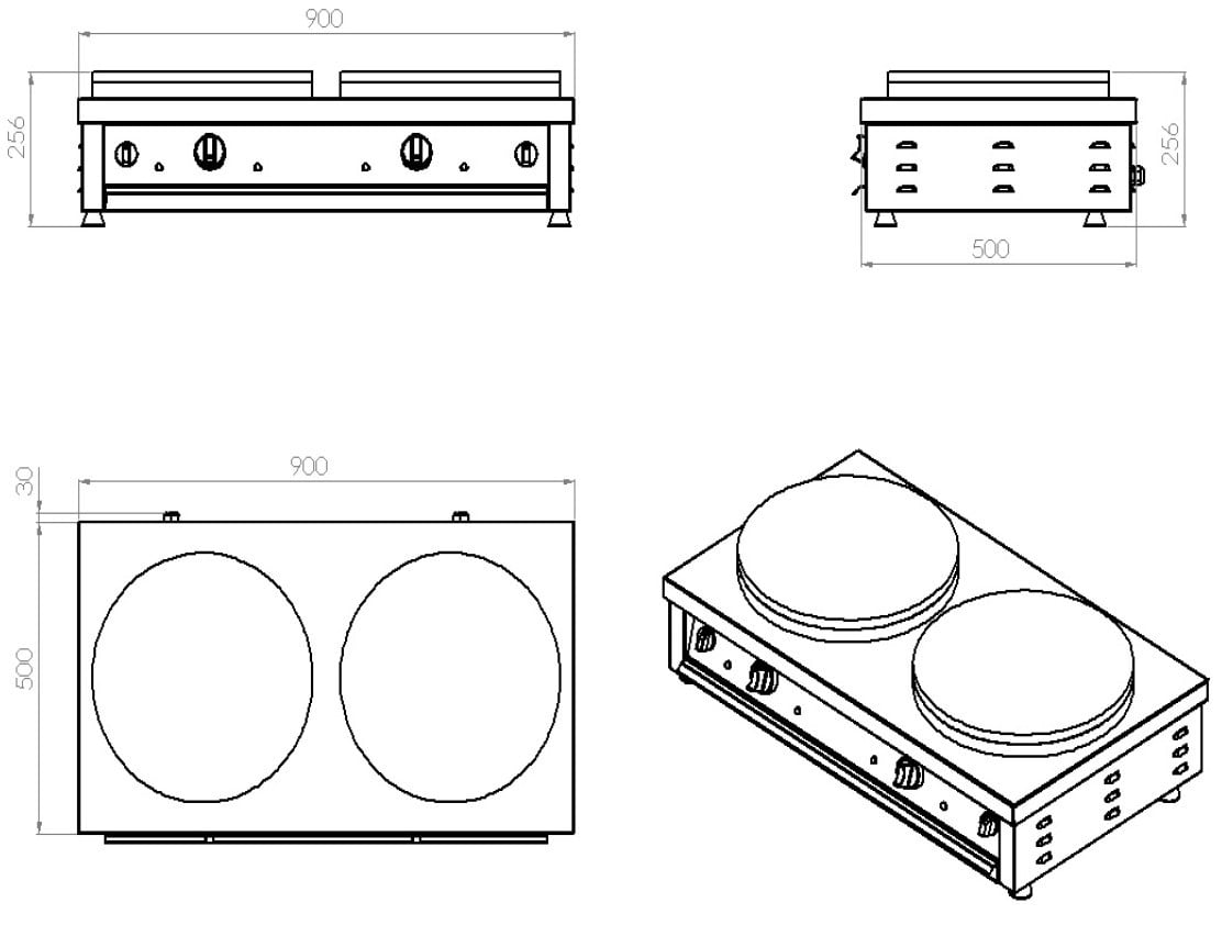 Crêpière électrique Professionnelle ASTRO 40 Cm - 3 KW, Plaque En Fonte Au Téflon | Idéale Crêperie, Food-truck