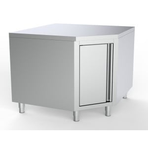 Meuble Inox Bas Angulaire - L 1000 x P 700 mm