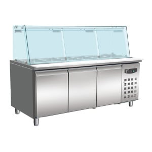 Saladette à 3 Portes - 5 Bacs GN 1/1 - 456 L