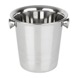 Seau à Glace en Acier Inoxydable avec Poignées et Rainures - 1050 ml