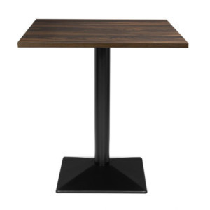 Table Carrée Effet Bois Foncé - 70 x 70 cm
