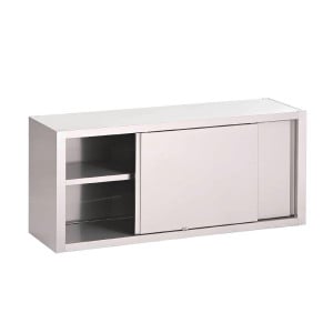 Placard Mural Inox Avec Portes Coulissantes - L 1400 x P 400 mm - Reconditionné