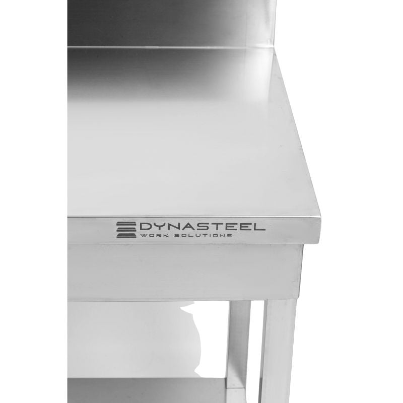 Table Inox avec Dosseret et Etagère - P 700 mm - L 1000 mm — vue 2