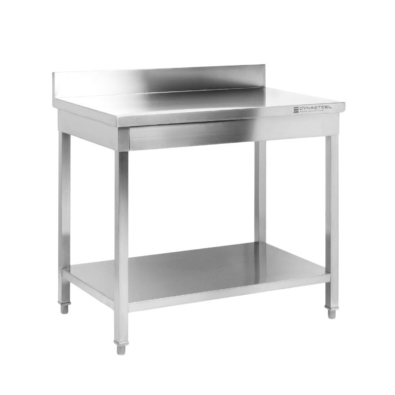 Table Inox avec Dosseret et Etagère - P 700 mm - L 1000 mm — vue 4
