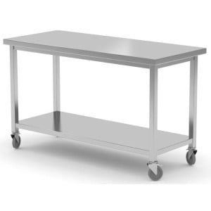 Table Mobile avec Étagère-Vissée - 1200 x 600 mm