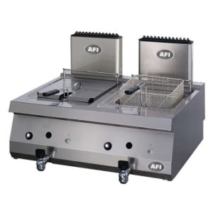 Friteuse Double à Gaz avec Robinet de Vidange - P 700 - 2 x 12 L