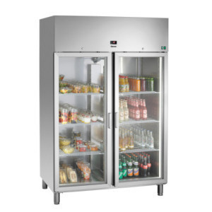 Armoire Réfrigérée Positive Vitrée Inox - 922 L