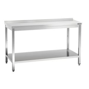 Table de Travail Inox avec Etagère Basse et Dosseret - P 700 mm - L 1600 mm
