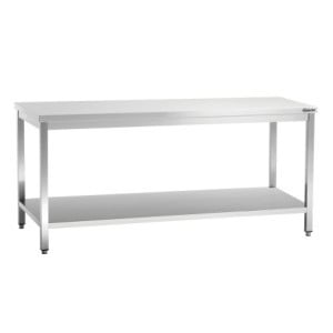 Table de Travail Inox avec Etagère Basse - P 600 mm - L 1800 mm