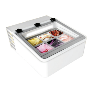 Vitrine à Glace Mini Cream 3V LED - Blanc - 3 x 5 L