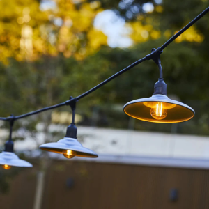 Guirlande Lumineuse Extérieure à Abat-Jour Acier 6 m - Bowl Galva Light
