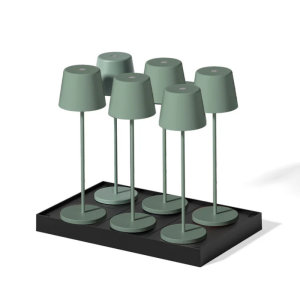 Lampe de Table Touch LED Kelly Olive avec Plateau de Chargement - Lot de 6
