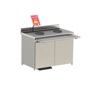 Meuble de Pré-Tri Sélectif avec Pesée - 2 Portes, 2 TVO - Vérins Inox