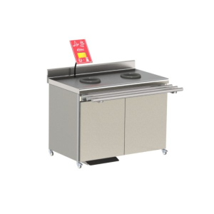 Meuble de Pré-Tri Sélectif avec Pesée - 2 Portes, 2 TVO - Roulettes Polyamide