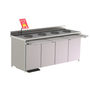 Meuble de Pré-Tri Sélectif avec Pesée - 4 Portes, 4 TVO - Vérins Inox