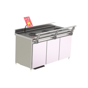 Meuble de Pré-Tri Sélectif avec Pesée 3 Portes, 3 TVO - Version Enfant - Vérins Inox