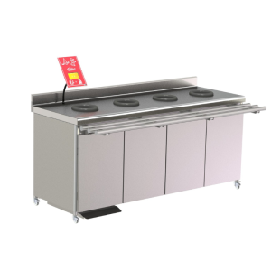Meuble de Pré-Tri Sélectif avec Pesée 4 Portes, 4 TVO - Version Enfant - Roulettes Polyamide