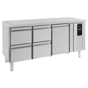 Table Réfrigérée Positive à 1 Portes et 4 Tiroirs Energy Line - 291 L