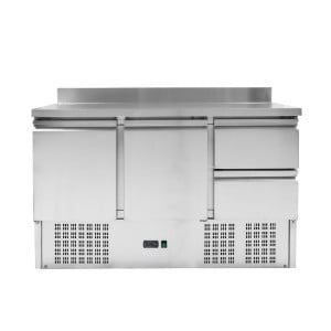 Table Réfrigérée Positive avec Dosseret - 2 Portes et 2 Tiroirs GN 1/2 - Reconditionné