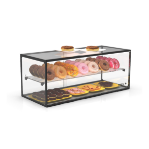 Vitrine Neutre - NEUTRE Présentoirs en Verre Droits 2 Étage - avec LED - H 375 mm