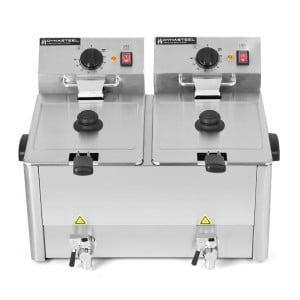 Friteuse Professionnelle 2 x 8 L avec Vidange