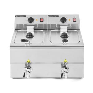 Friteuse Professionnelle 2 x 8 L avec Vidange