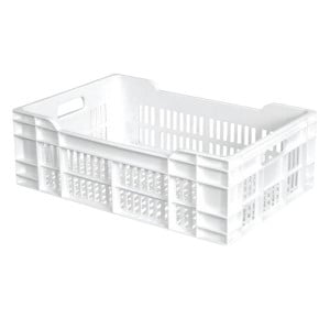 Caisse 600 X 400 Ajouree 40L Blanc