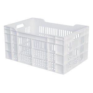 Caisse 600 X 400 Ajouree 60L Blanc