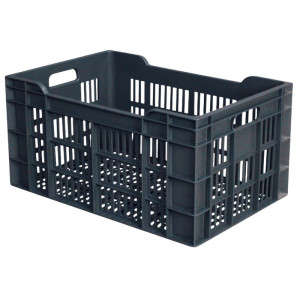 Caisse 600 X 400 Ajouree 60L Gris