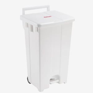 Container A Pedale 100L Couvercle Blanc