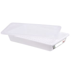 Bac Plat HACCP avec Couvercle et Grille - 5 L - Blanc