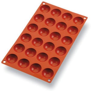 Moule à Petit-Four Rond Fond Arrondi Silicone - 24 Empreintes - ⌀ 37 mm