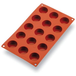 Moule à Petit-Four Rond Fond Plat Silicone - 15 Empreintes - ⌀ 40 mm
