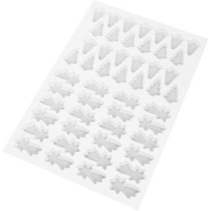 Plaque de Découpoirs Sapins et Etoiles Filantes - 50 Empreintes - 66 et 80 mm