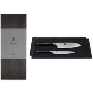 Set de 2 couteaux Damas Shun - Universel et Santoku KAI - 1