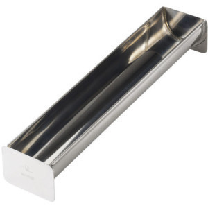 Gouttière à Bûche Demi-Ronde Inox - 350 x 60 mm