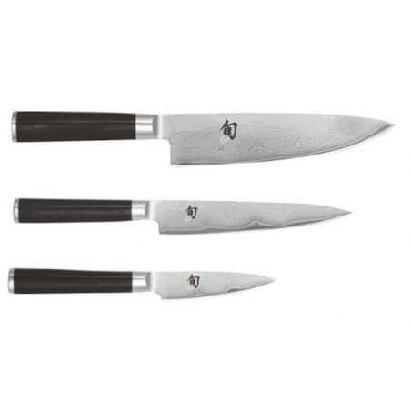 Set de 3 couteaux Damas Shun - Office Universel et Chef KAI - 2