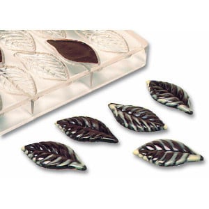 Plaque Décor pour Chocolat - Feuilles - 21 Empreintes