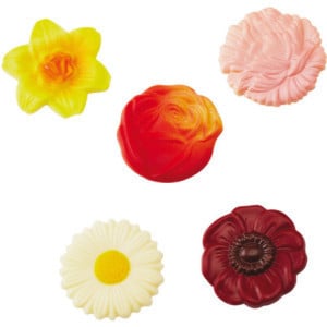 Plaque Décor pour Chocolat - Fleurs Assorties - 20 Empreintes
