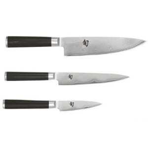 Set de 3 couteaux Damas Shun - Office Universel et Santoku KAI - 2