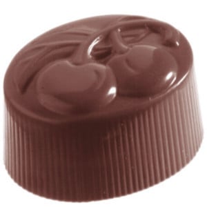 Plaque Ovale Cerise en Chocolat - 24 Empreintes - 33 x 24 mm