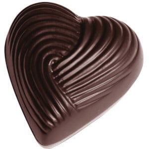 Plaque Coeur Strié en Chocolat - 21 Empreintes
