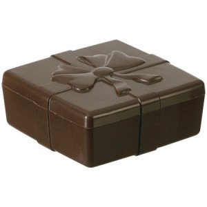 Plaque Boîte Carrée Ruban en Chocolat - 2 Empreintes
