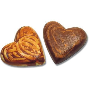 Plaque Demi-Coeur en Chocolat - 2 Empreintes - 100 x 100 mm