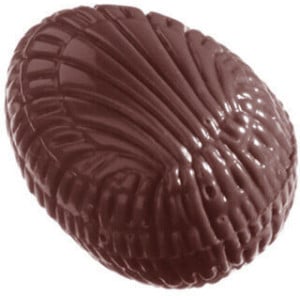 Plaque Demi-Oeuf Strié en Chocolat - 40 Empreintes